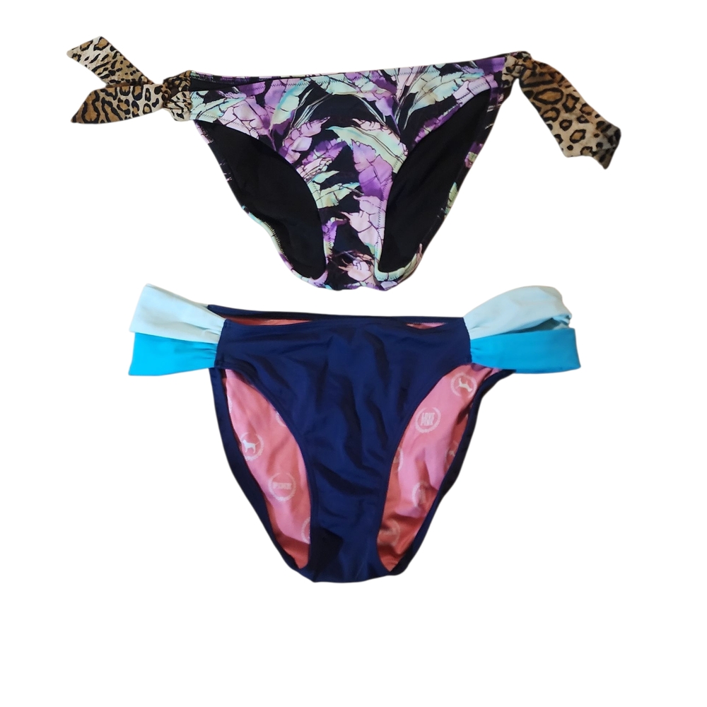 Floral and Leopard Print Bikini Bottoms